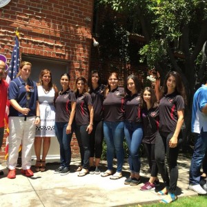 AGBU WDC Chairwoman Talin Yacoubian with torchbearer Annie  Tarakchian and members of the AGBU Los Angeles Women's Volleyball Team